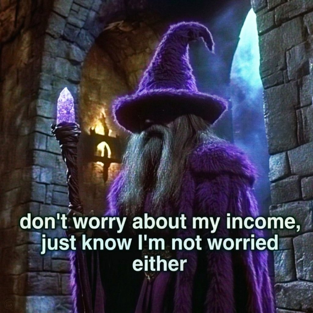 don't worry about my income, just know I'm not worried either